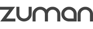 Zuman in black, lowercase letters